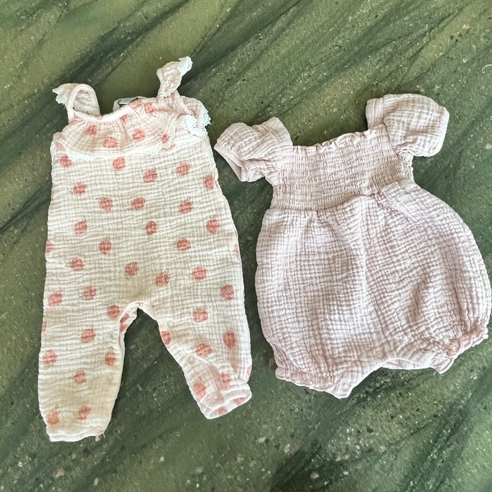 Emily and Oliver Baby Girl Muslin Romper Bundle (2) | cute summer outfits!